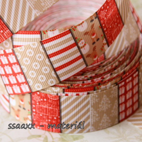 Rypsová stuha ~ 25 mm ~ vánoční patchwork — foto 3