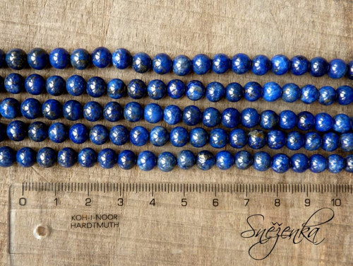 Lapis lazuli kulička 6 mm, 4 ks — foto 3