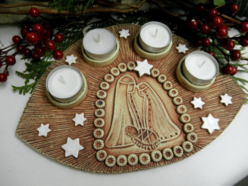 Adventní svícen - reliéf betlém — foto 2
