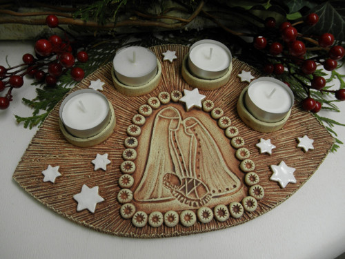 Adventní svícen - reliéf betlém — foto 3