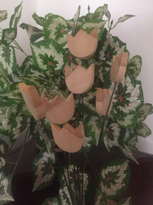 Kytice dřevěných tulipánů — foto 2