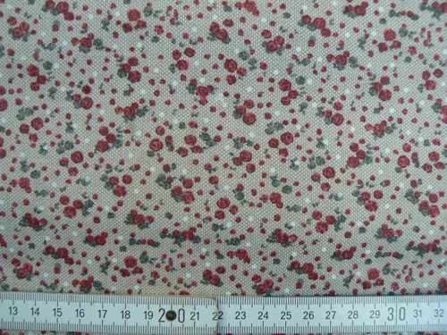 Drobné růžičky na režné - zbytek 64 cm — foto 2