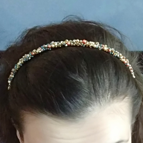Korálková čelenka Farby jesene II. — foto 4