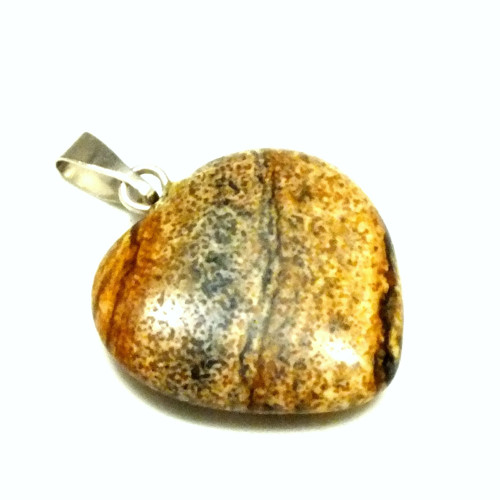 Přívěsek srdce - minerál č.5, průměr 21 mm, — foto 2