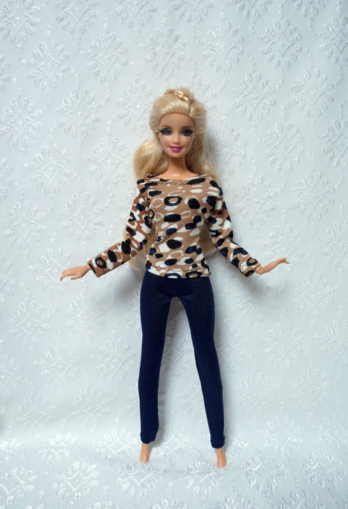 Modro-hnědý komplet pro Barbie — foto 2