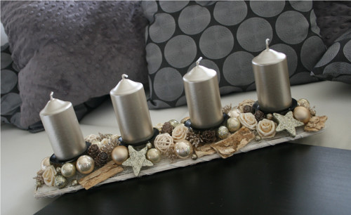 Adventní štola krémová perleťová — foto 3