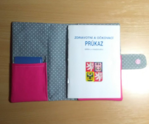 Obal na očkovací průkaz šedorůžový- sovičky-rezerv — foto 3