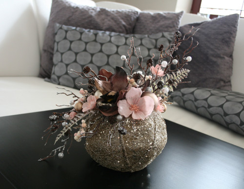 Vánoční ikebana hnědorůžová — foto 5