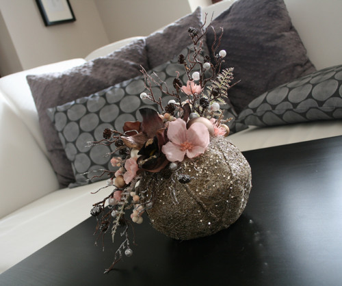 Vánoční ikebana hnědorůžová — foto 6