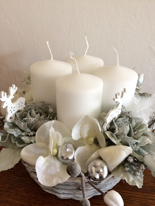 Adventní svícen bílý — foto 3