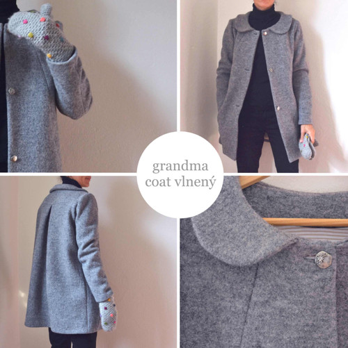 Grandma coat .vlnený šedý — foto 2