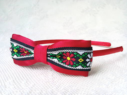 Sweet folklore headband (red/black) — foto 2