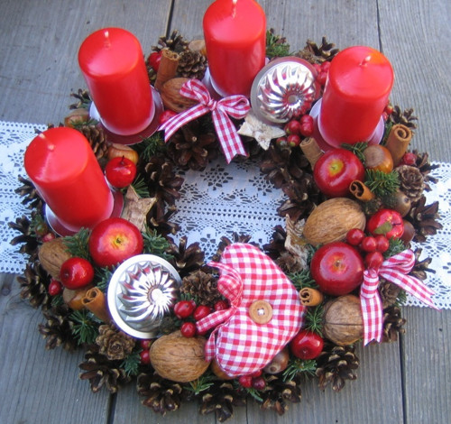 Adventní věneček v červené - na přání — foto 4