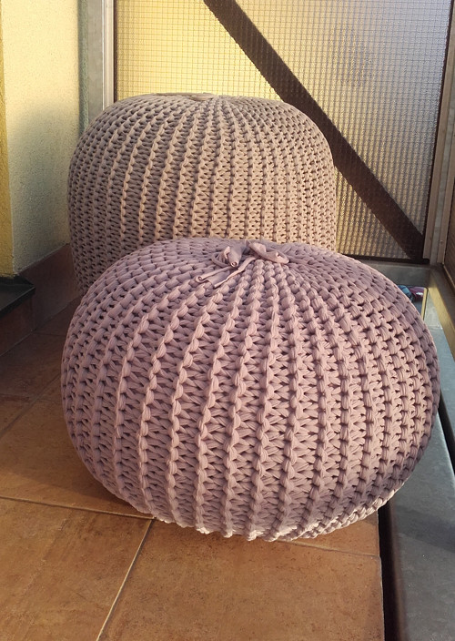 Puff velký "šeříkový"/průměr 56cm, výška 31cm/ — foto 5