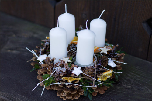 Adventní věneček bílý-pomerančový — foto 3