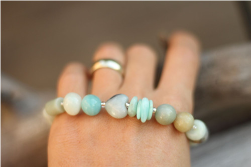Boho náramok z minerálov amazonit — foto 3