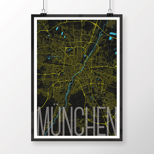 MNICHOV, 50x70cm, elegantní, černý — foto 2