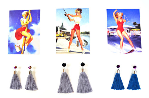 Náušnice Rainbow Silver Tassel — foto 2