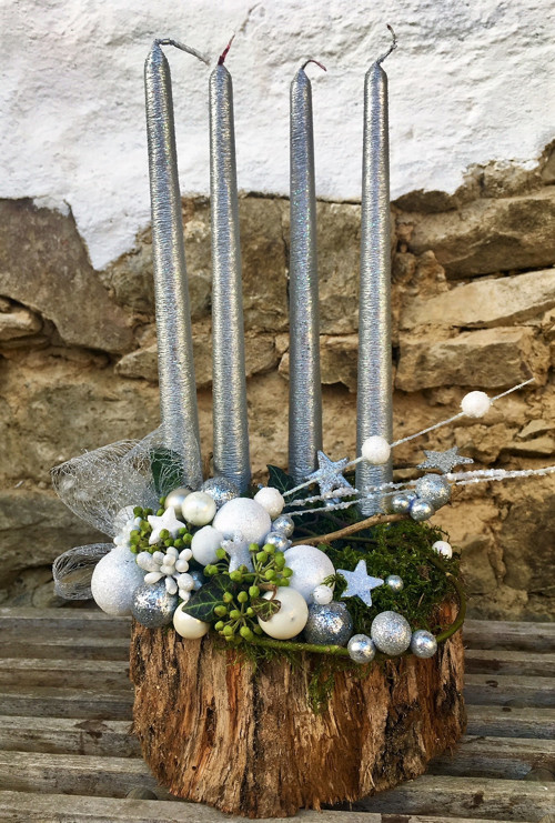 Adventní svícen na dřevě — foto 2