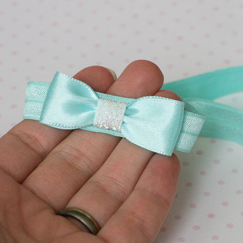 Čelenka pro newborn - mentolová mašlička — foto 2