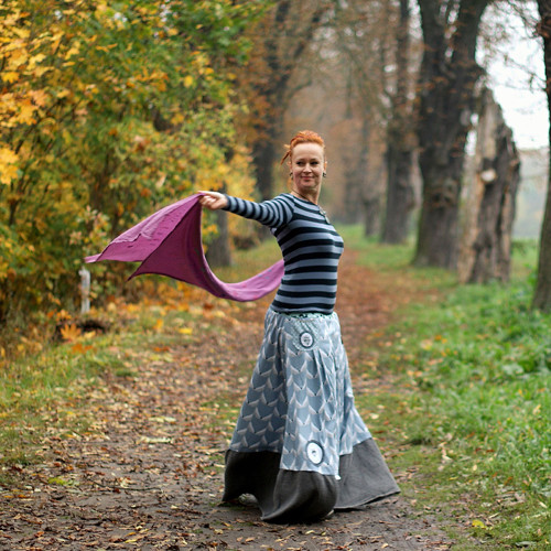 "Liščí mlhavé odpoledne",sukně s kapsou — foto 5