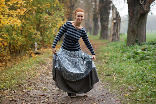 "Liščí mlhavé odpoledne",sukně s kapsou — foto 6