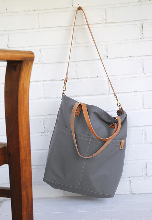 Taška Canvas Light Gray Crossbody se zipem — foto 4