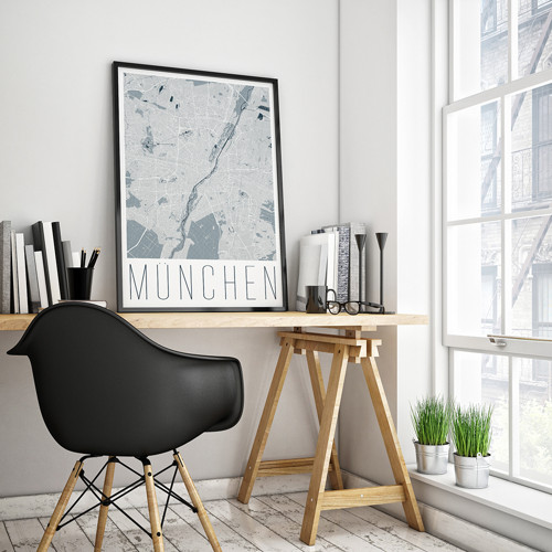 MNICHOV, 50x70cm, moderní, světle modrý — foto 2