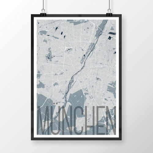 MNICHOV, 50x70cm, elegantní, světle modrý — foto 2