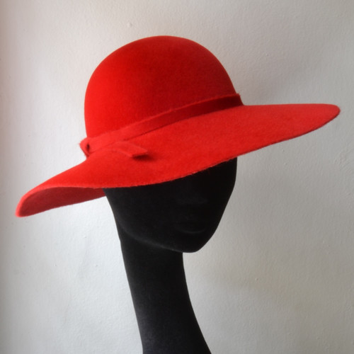 Dámský Plstěný Klobouk Floppy Hat Červený — foto 2