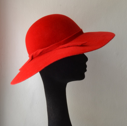 Dámský Plstěný Klobouk Floppy Hat Červený — foto 3
