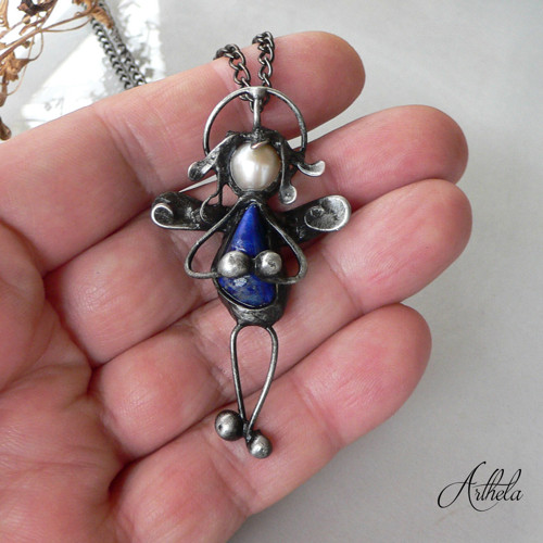 Strážníček - lapis lazuli, říční perla — foto 2