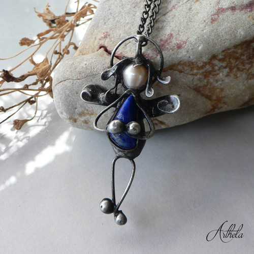 Strážníček - lapis lazuli, říční perla — foto 3