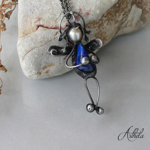 Strážníček - lapis lazuli, říční perla — foto 4