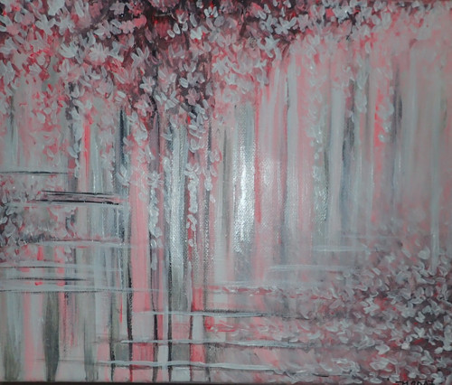 Růžová abstrakce 30x20 cm — foto 4
