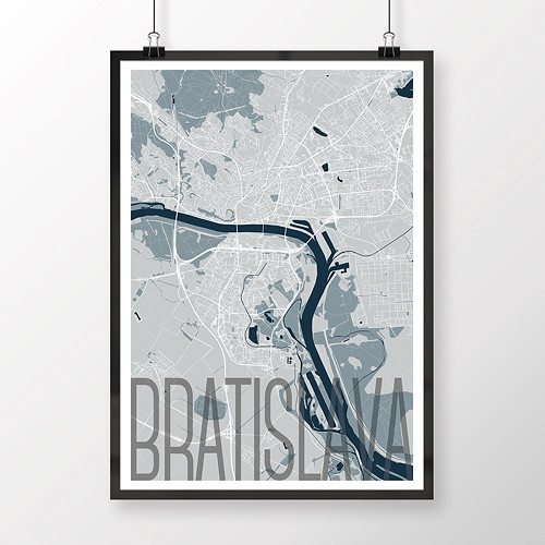 BRATISLAVA, 50x70cm, elegantní, světle modrá — foto 2