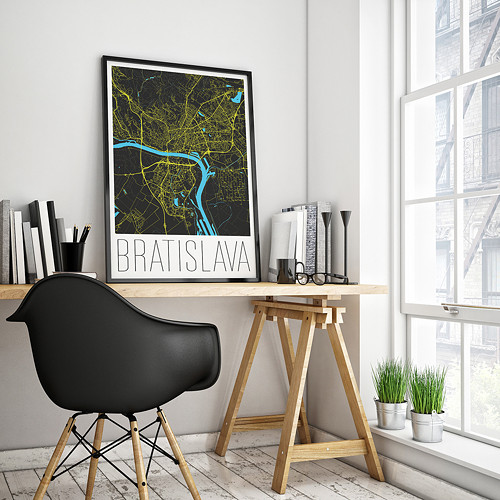 BRATISLAVA, 50x70cm, moderní, černá — foto 2