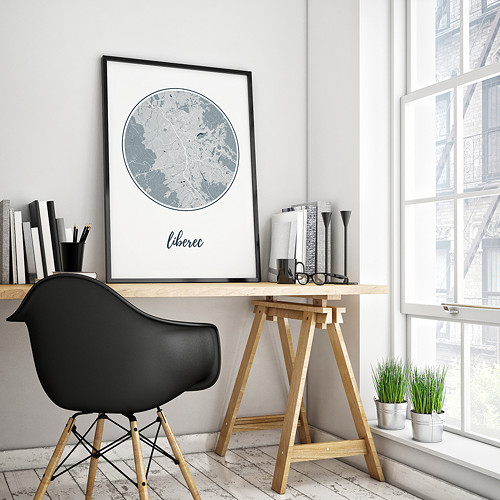 LIBEREC, 50x70cm, kulatý, světle modrý — foto 2