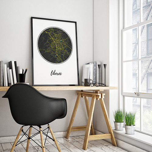 LIBEREC, 50x70cm, kulatý, černý — foto 2