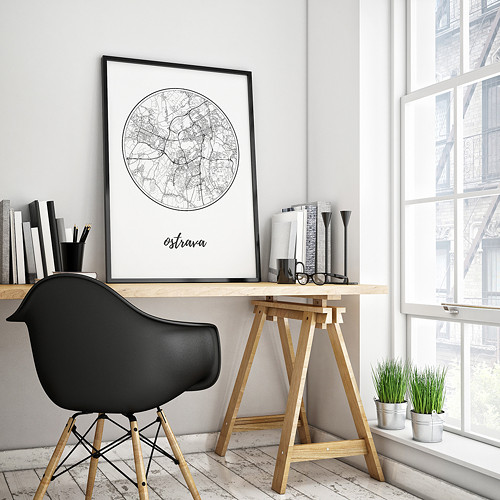 OSTRAVA, 50x70cm, kulatá, bílá — foto 2