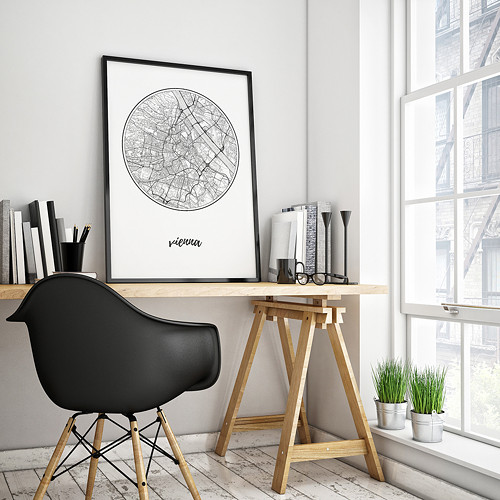 VÍDEŇ, 50x70cm, kulatá, bílá — foto 2