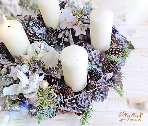 Adventní šiškový věnec — foto 4