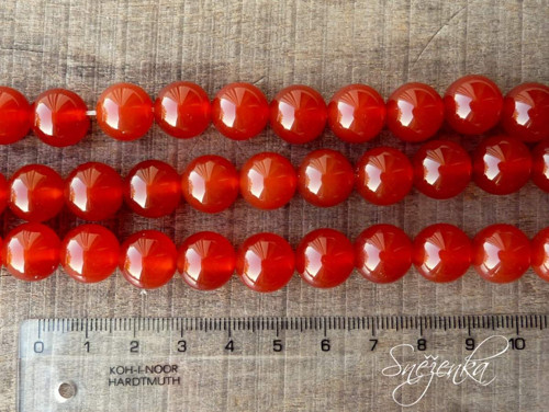 Karneol kulička tmavá 12 mm, 1 ks — foto 4