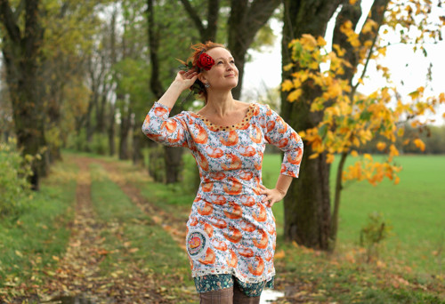 "Lady Fox" midišaty / teplákovina — foto 3
