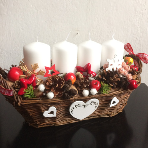 Adventní svícen se srdíčky — foto 2