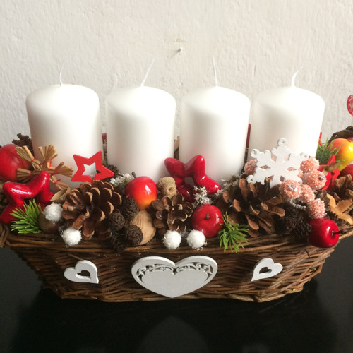 Adventní svícen se srdíčky — foto 3