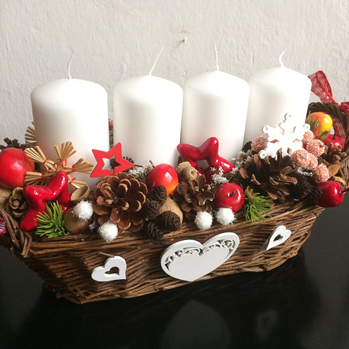 Adventní svícen se srdíčky — foto 4
