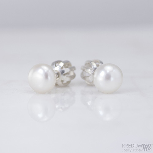 Perlové náušničky - Kiki 6mm — foto 3