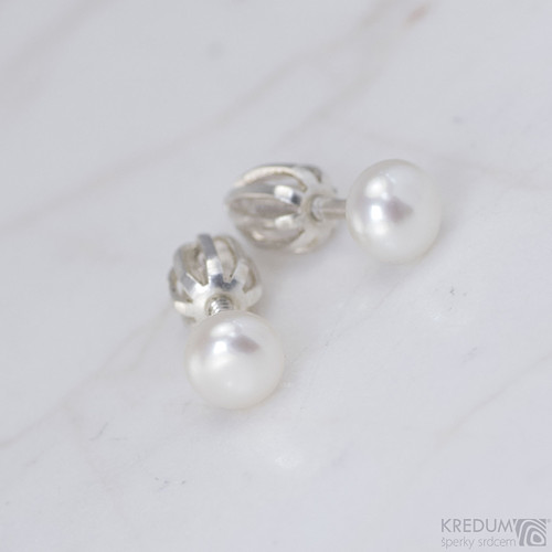 Perlové náušničky - Kiki 6mm — foto 4