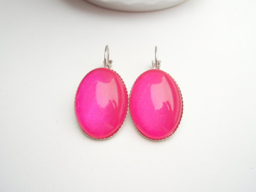 Pink, postříbřené - náušnice — foto 2